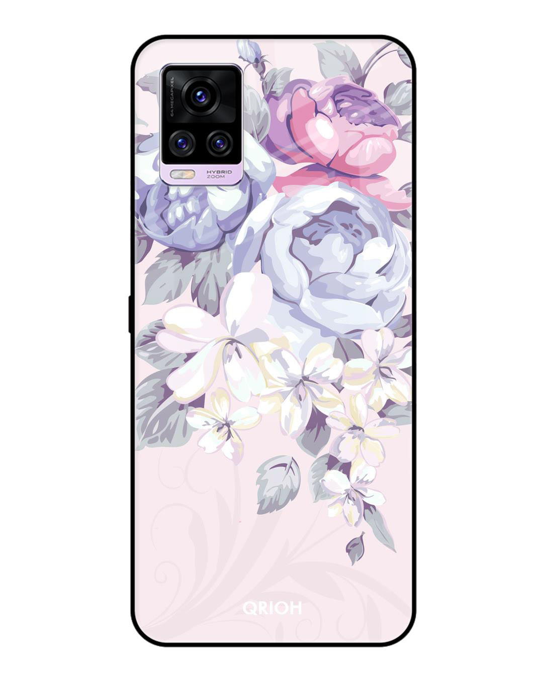 Buy Elegant Floral Printed Premium Glass Cover For Vivo V Shock