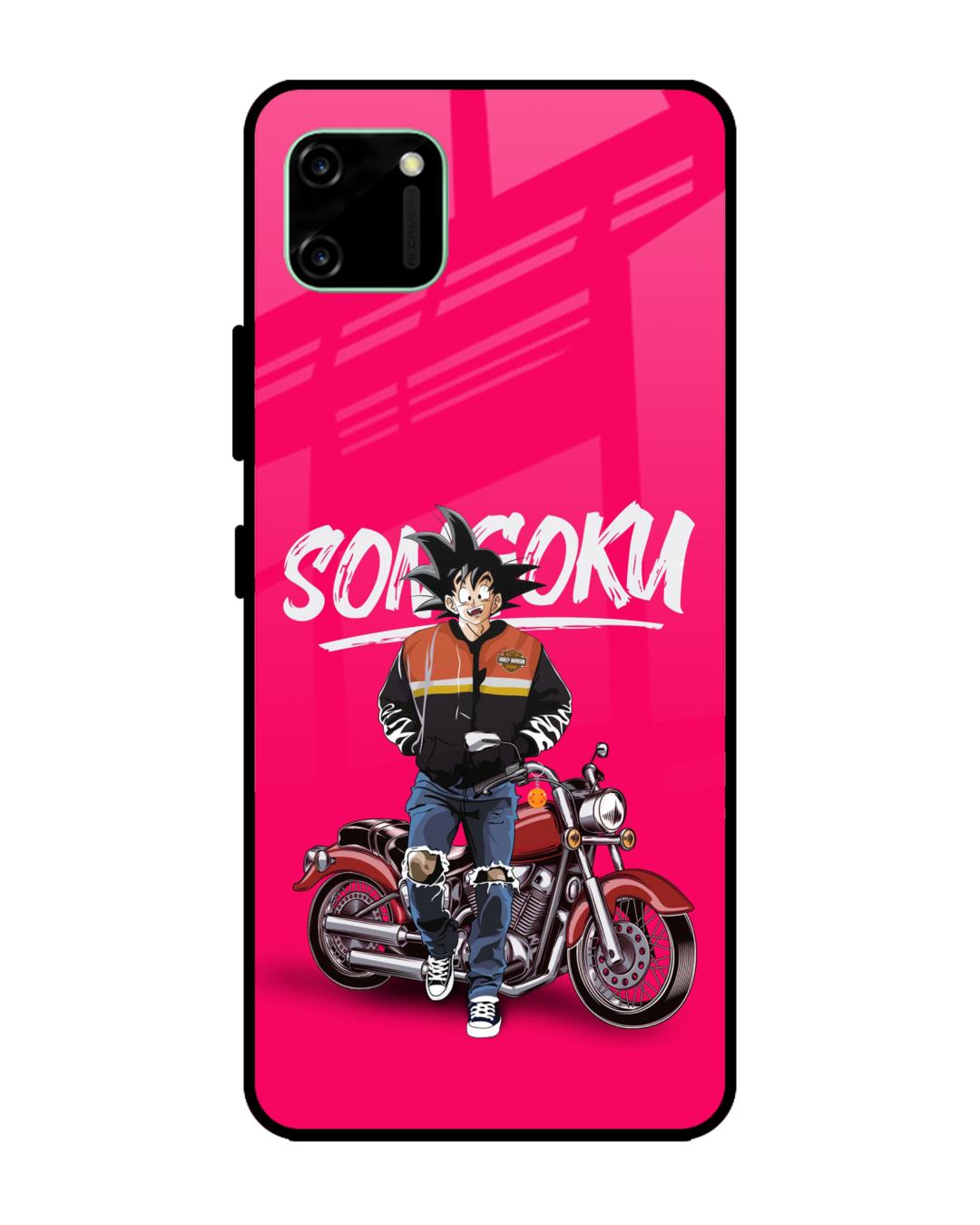 Buy Biker Goku Premium Glass Case For Realme C11 Shock Proof Scratch