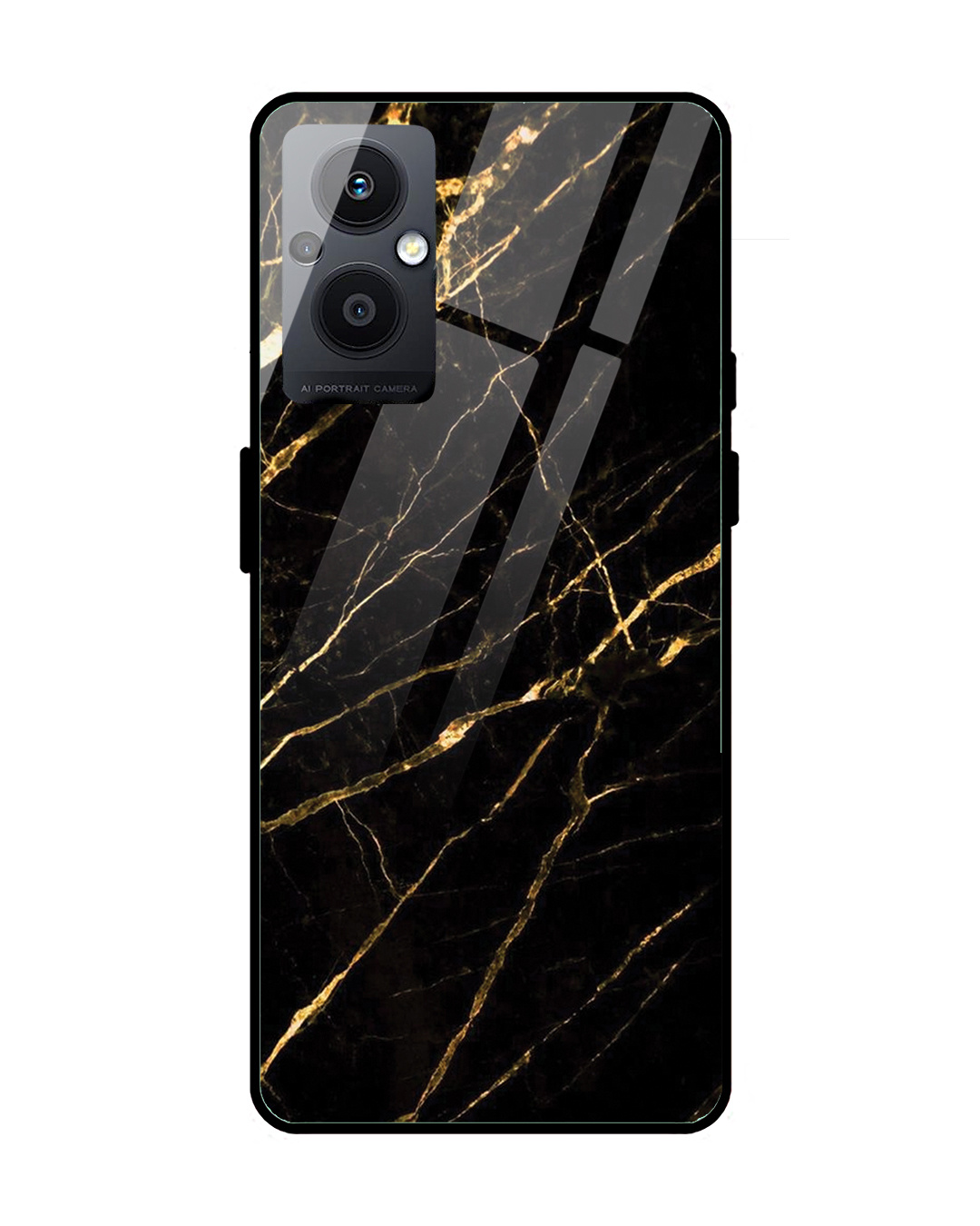 Buy Black Gold Marble Premium Glass Cover For Oppo F Pro G Online