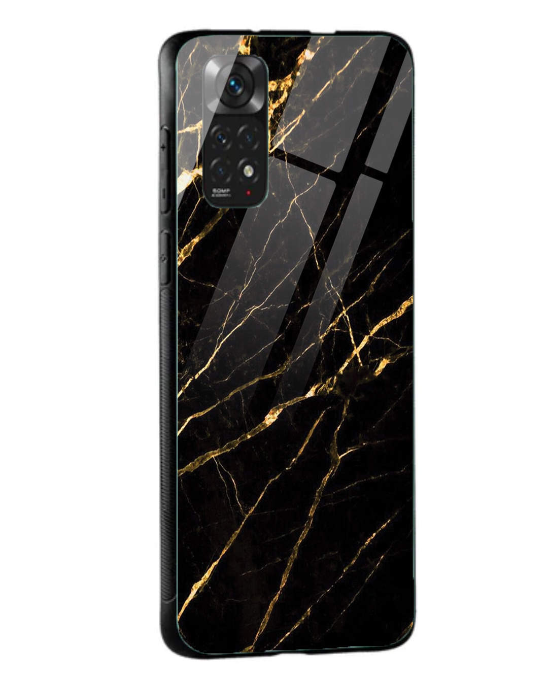 Buy Black Gold Marble Premium Glass Cover For Redmi Note Online In