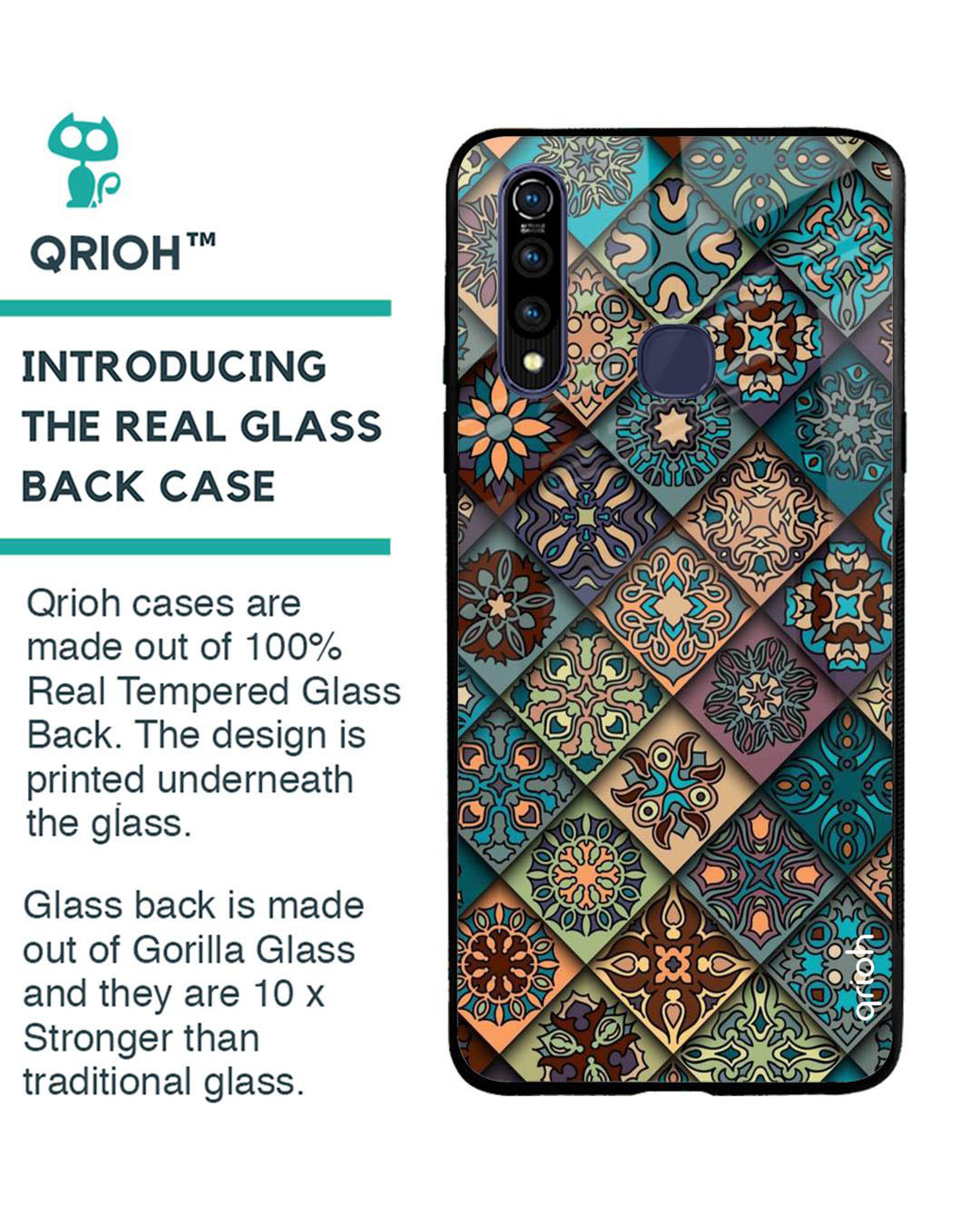 Buy Retro Art Printed Premium Glass Cover For Vivo Z1 Pro Shock Proof