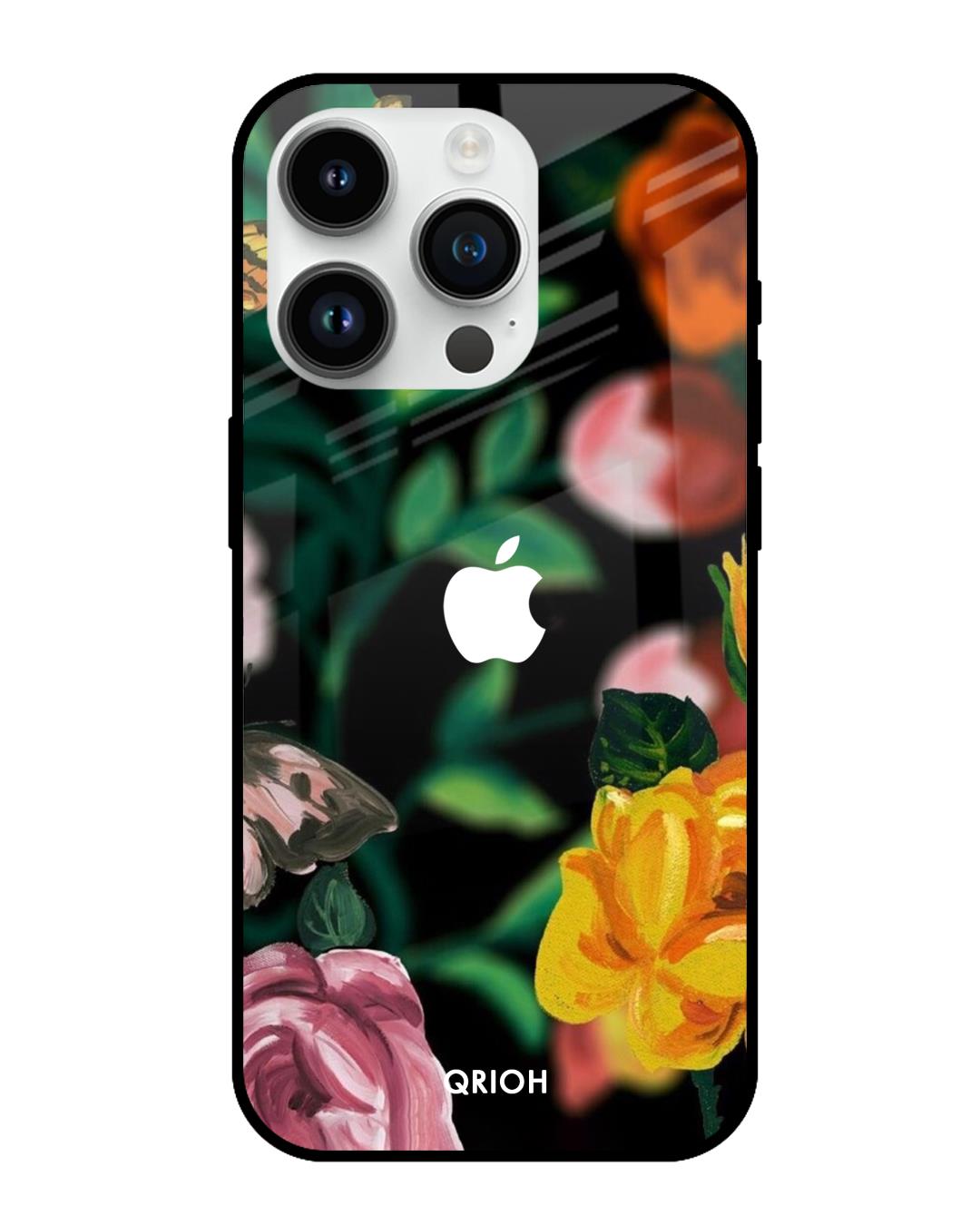 Buy Butterfly Printed Premium Glass Cover For Apple IPhone 14 Pro