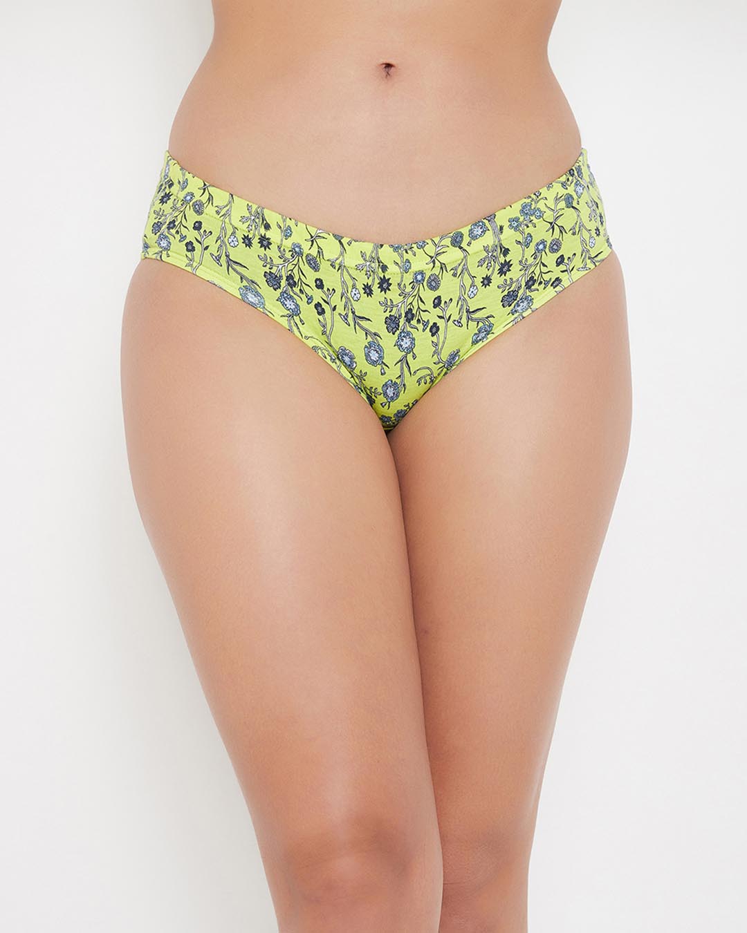 Buy Clovia Mid Waist Floral Print Hipster Panty With Inner Elastic In