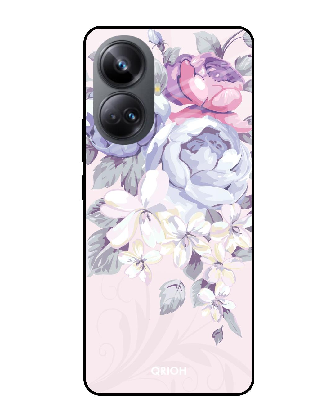 Buy Elegant Floral Printed Premium Glass Case For Realme 10 Pro Plus 5G