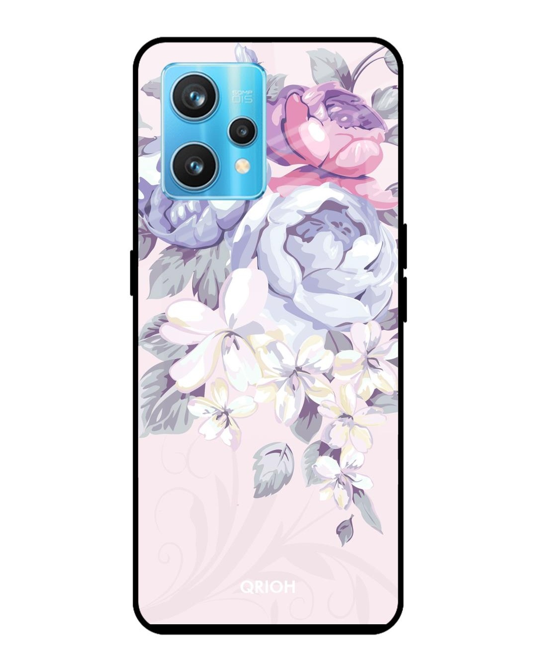 Buy Elegant Floral Printed Premium Glass Cover For Realme 9 Pro Plus