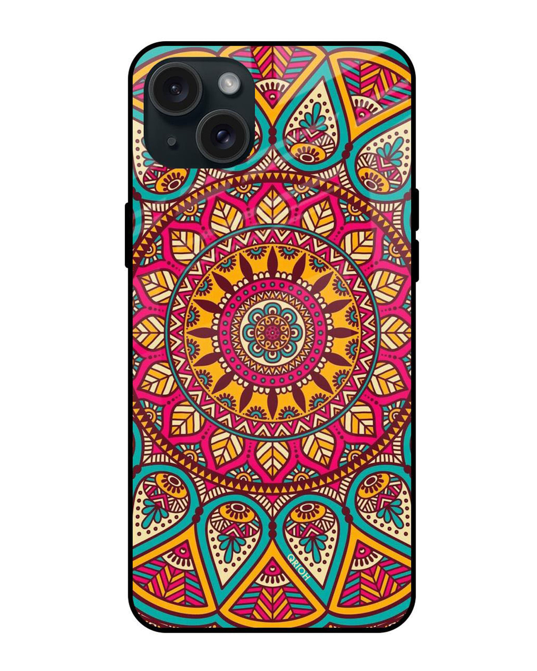 Buy Elegant Mandala Premium Glass Case For Apple IPhone 15 Plus Shock