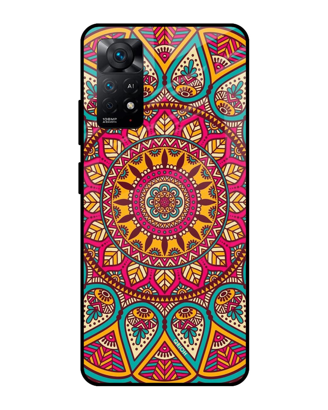 Buy Elegant Mandala Printed Premium Glass Cover For Redmi Note 11 Pro