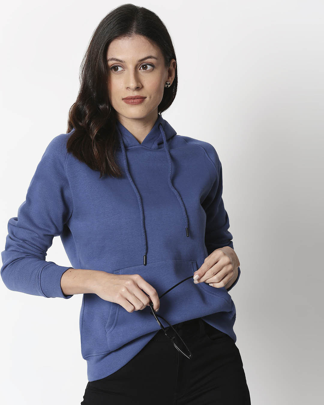 Ensign Blue Basic Hoodie Sweatshirt Women' Plain Hoodie Sweatshirt Bewakoof.com