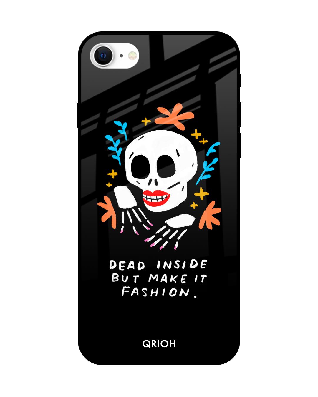 Buy Fashionable Skeleton Printed Premium Glass Cover For IPhone SE 2022