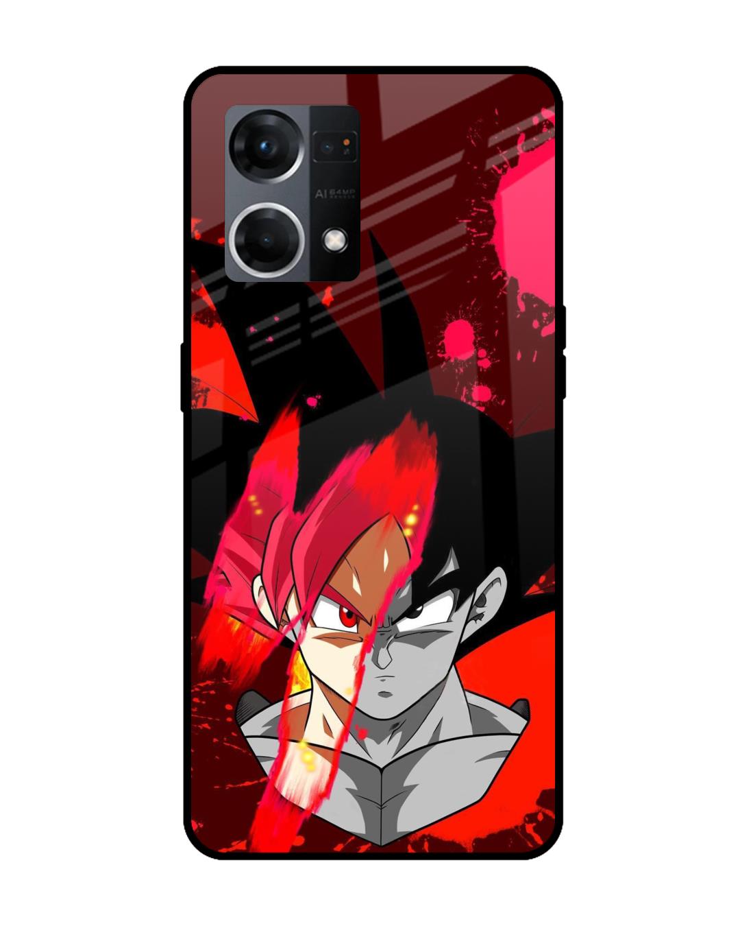 Buy Goku Red Splash Premium Glass Case For Oppo F21s Pro Shock Proof