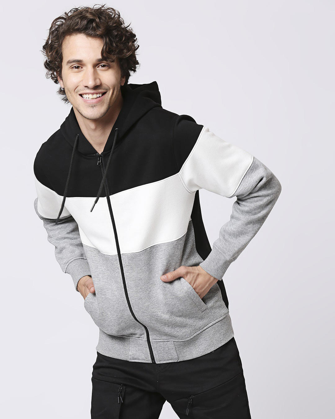 Black Color Block Zipper Hoodie Men' Plain Three Panel Color Block Zipper Sweatshirt Hoodie Bewakoof.com, Grey-white-black
Black Color Block Zipper Hoodie Men' Plain Three Panel Color Block Zipper Sweatshirt Hoodie Bewakoof.com, Grey-white-black