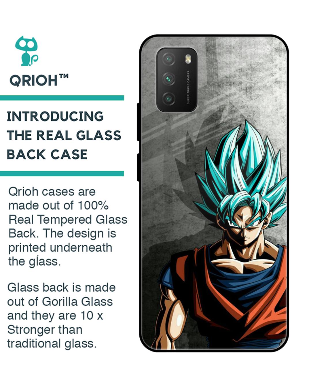 Buy Grunge Goku Premium Glass Case For Xiaomi Poco X Shock Proof