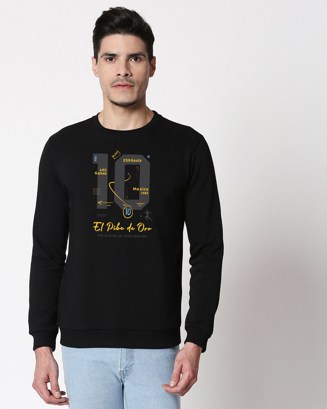 Legend 10 ARG Fleece Sweater Black Men' Printed Fleece Sweater Bewakoof.com
Legend 10 ARG Fleece Sweater Black Men' Printed Fleece Sweater Bewakoof.com