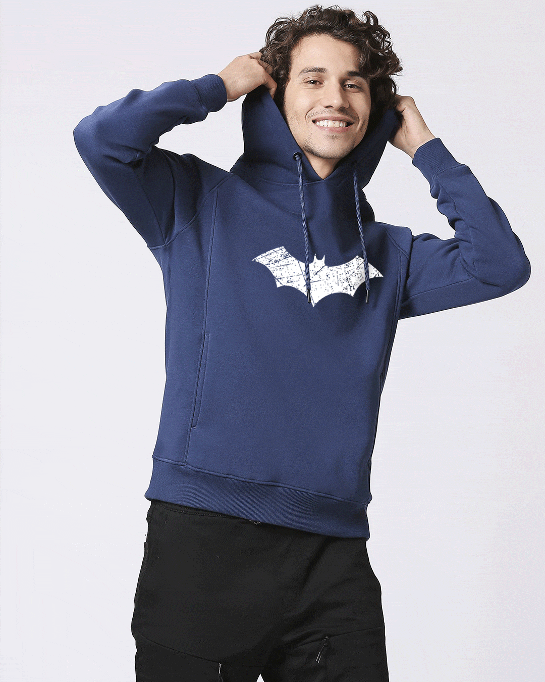 Logo Batman Stylised Panel Hoodie Sweatshirt (BML)(GID) Men' Printed Cut & Sew Sweatshirt Hoodie Bewakoof.com, Blue
Logo Batman Stylised Panel Hoodie Sweatshirt (BML)(GID) Men' Printed Cut & Sew Sweatshirt Hoodie Bewakoof.com, Blue