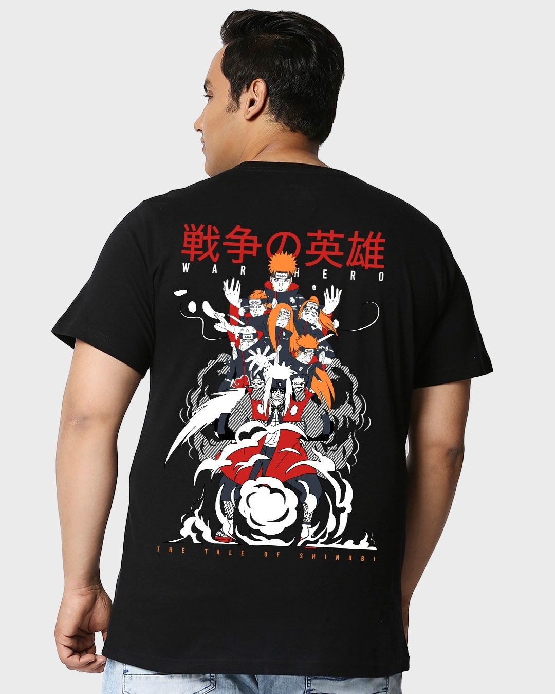 Buy Men S Black Legend Jiraya Graphic Printed Plus Size T Shirt Online