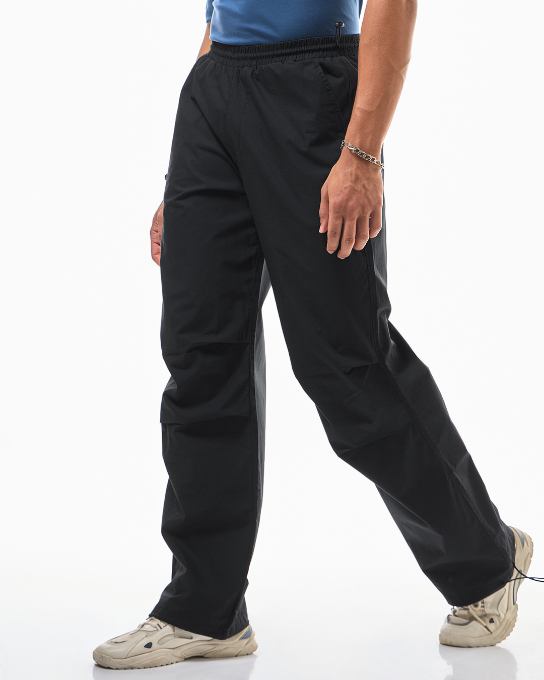 Buy Men S Black Oversized Parachute Pants Online At Bewakoof