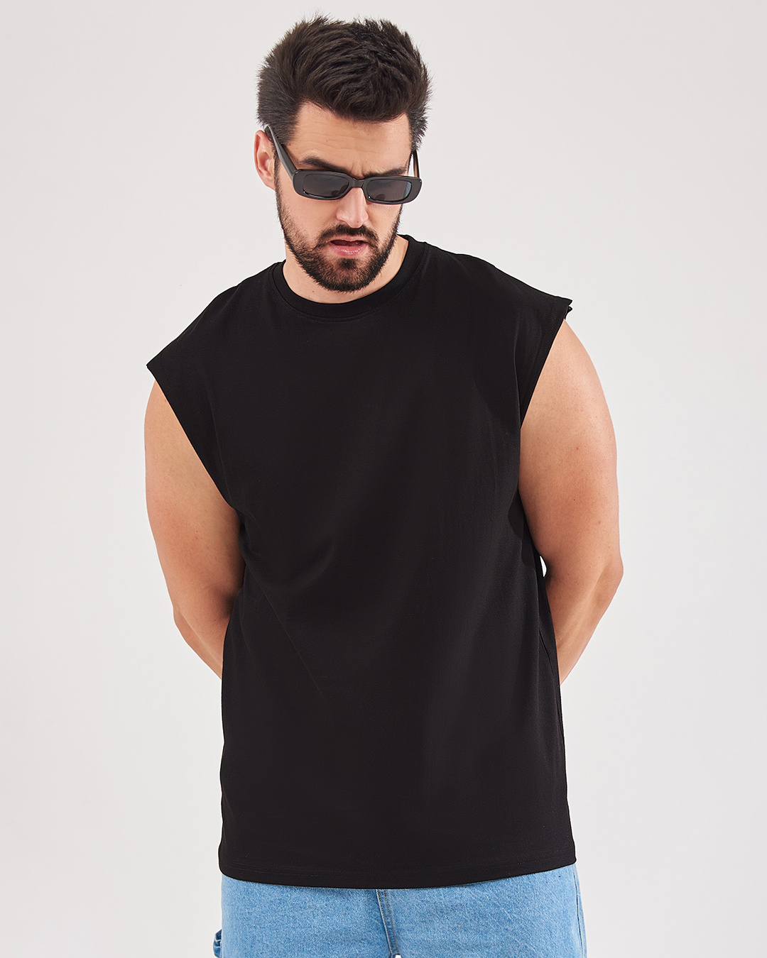 Buy Men S Black Oversized Vest Online At Bewakoof