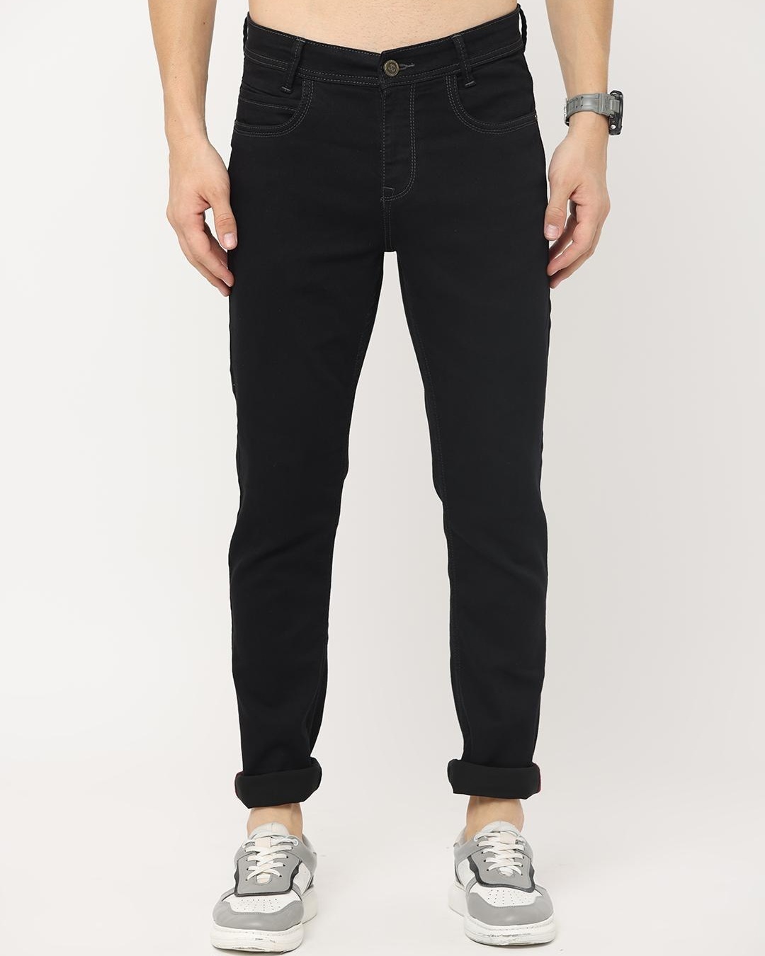 Buy Men S Black Slim Fit Jeans For Men Black Online At Bewakoof