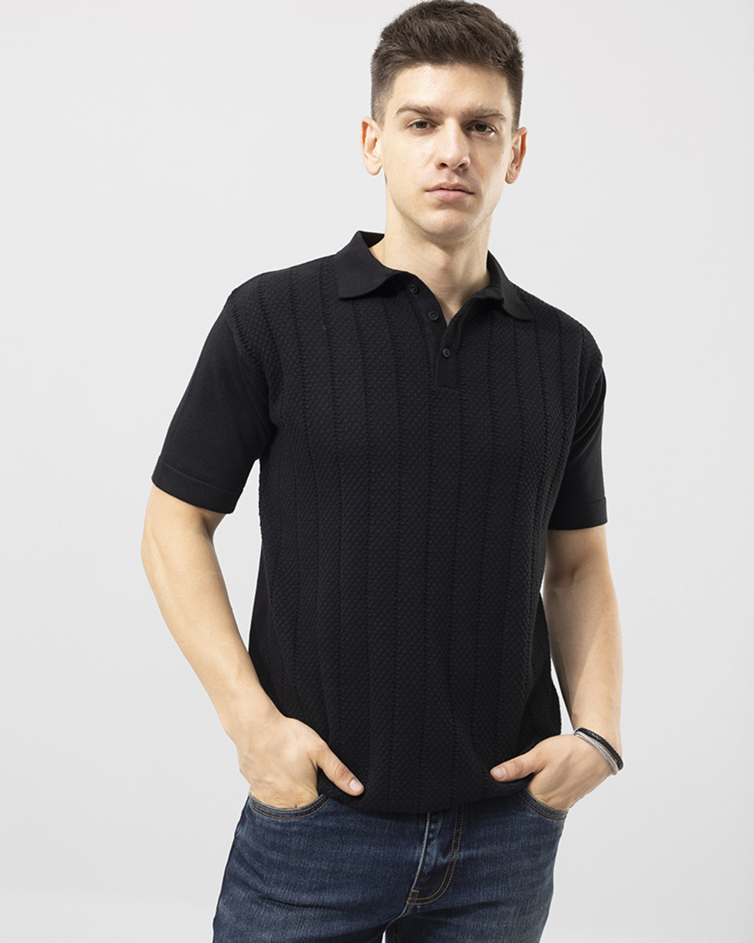 Buy Men S Black Slim Fit T Shirt Online At Bewakoof