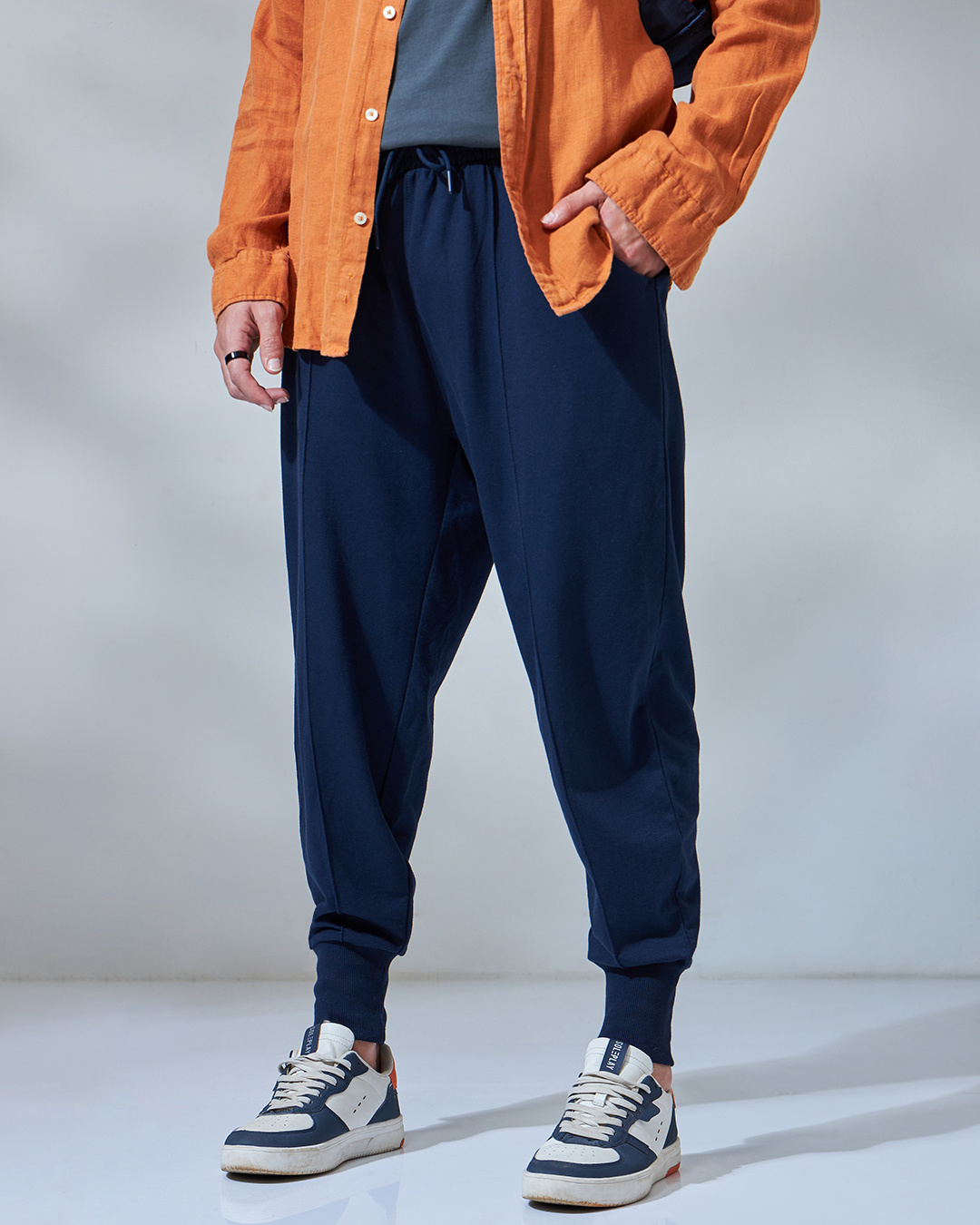 Buy Men S Blue Oversized Joggers Online At Bewakoof