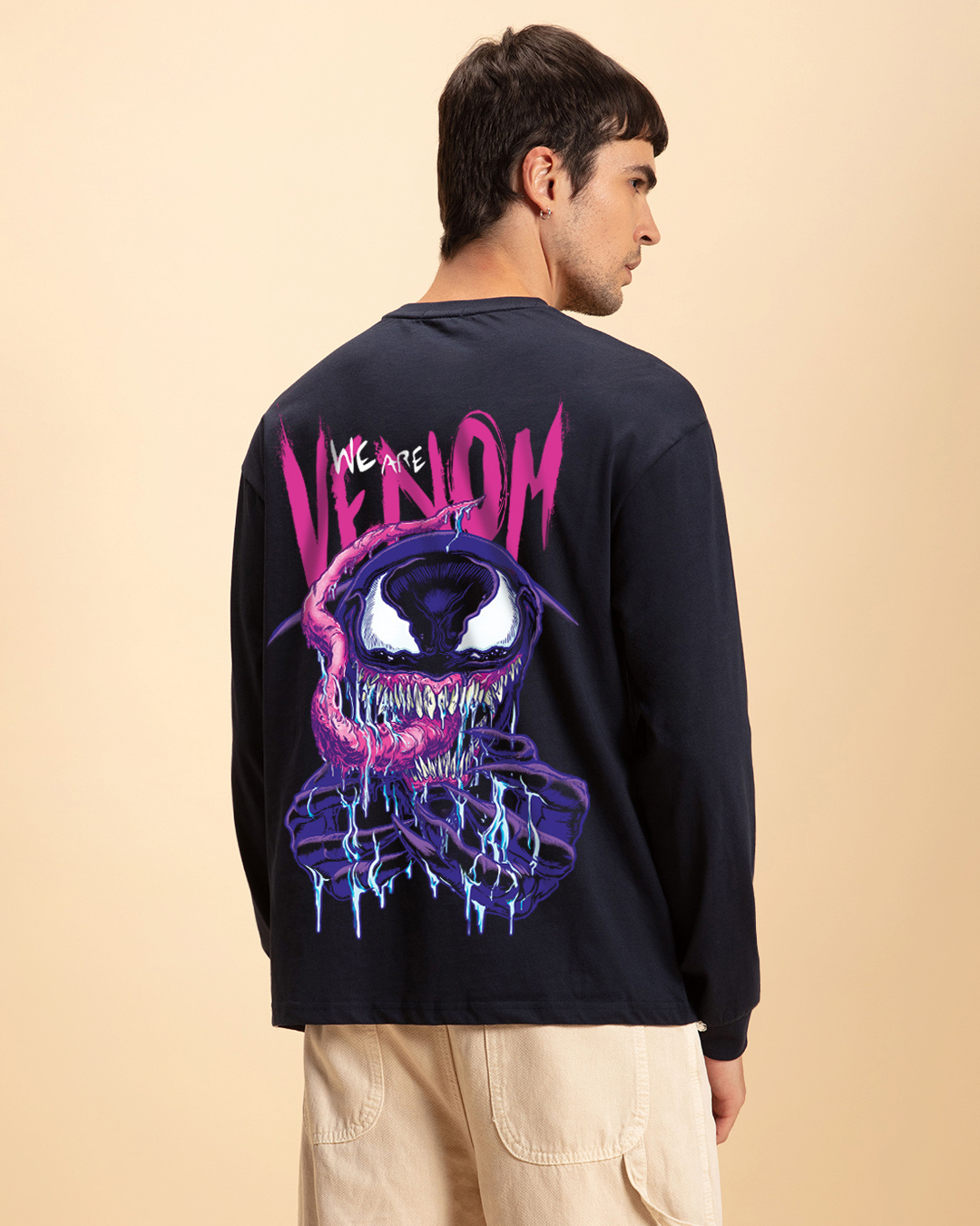 Buy Men S Blue Venomized Graphic Printed Oversized T Shirt Online At