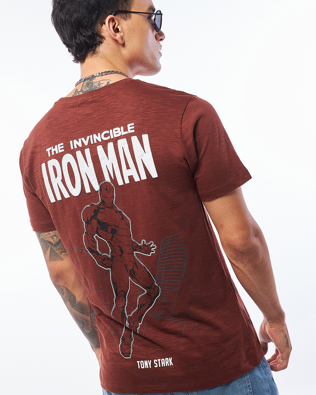 Buy Men S Brick Red The Invincible Graphic Printed T Shirt Online At