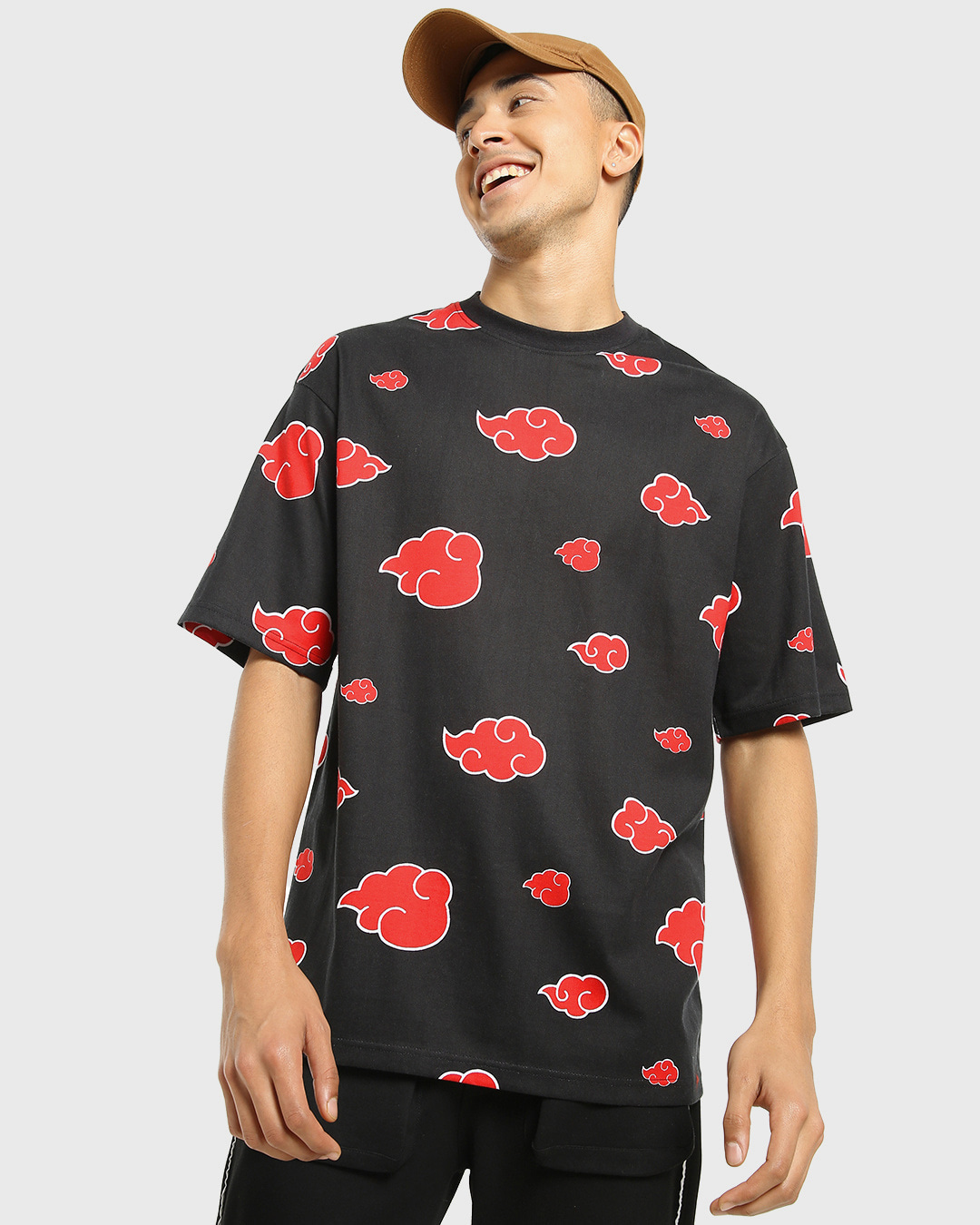 Buy Men S Black All Over Printed Oversized T Shirt Online At Bewakoof