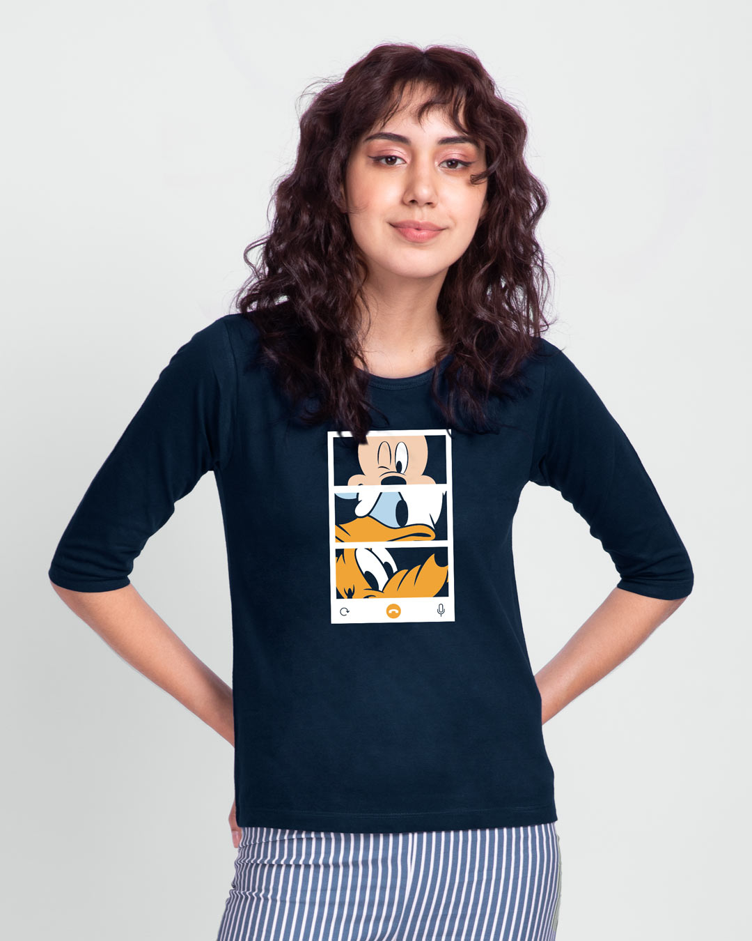 Mickey Trio Call Round Neck 3/4 Sleeve T-Shirts Women' Printed Round Neck 3/4 Sleeve T-Shirts Bewakoof.com, Blue
Mickey Trio Call Round Neck 3/4 Sleeve T-Shirts Women' Printed Round Neck 3/4 Sleeve T-Shirts Bewakoof.com, Blue