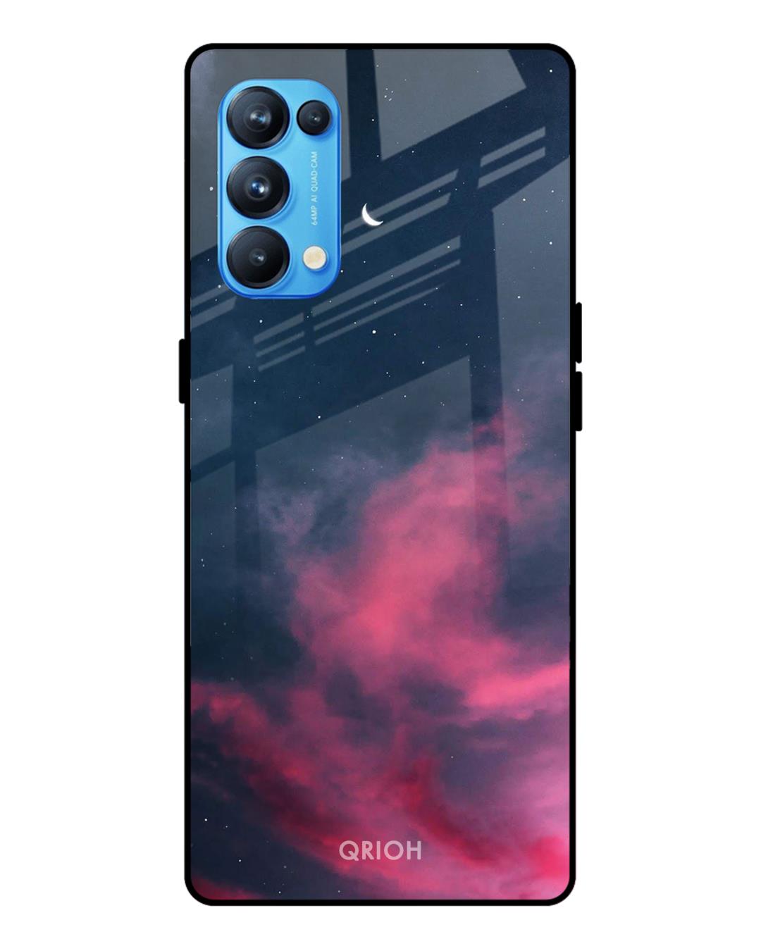 Buy Moon Night Printed Premium Glass Cover For Oppo Reno Pro Impact