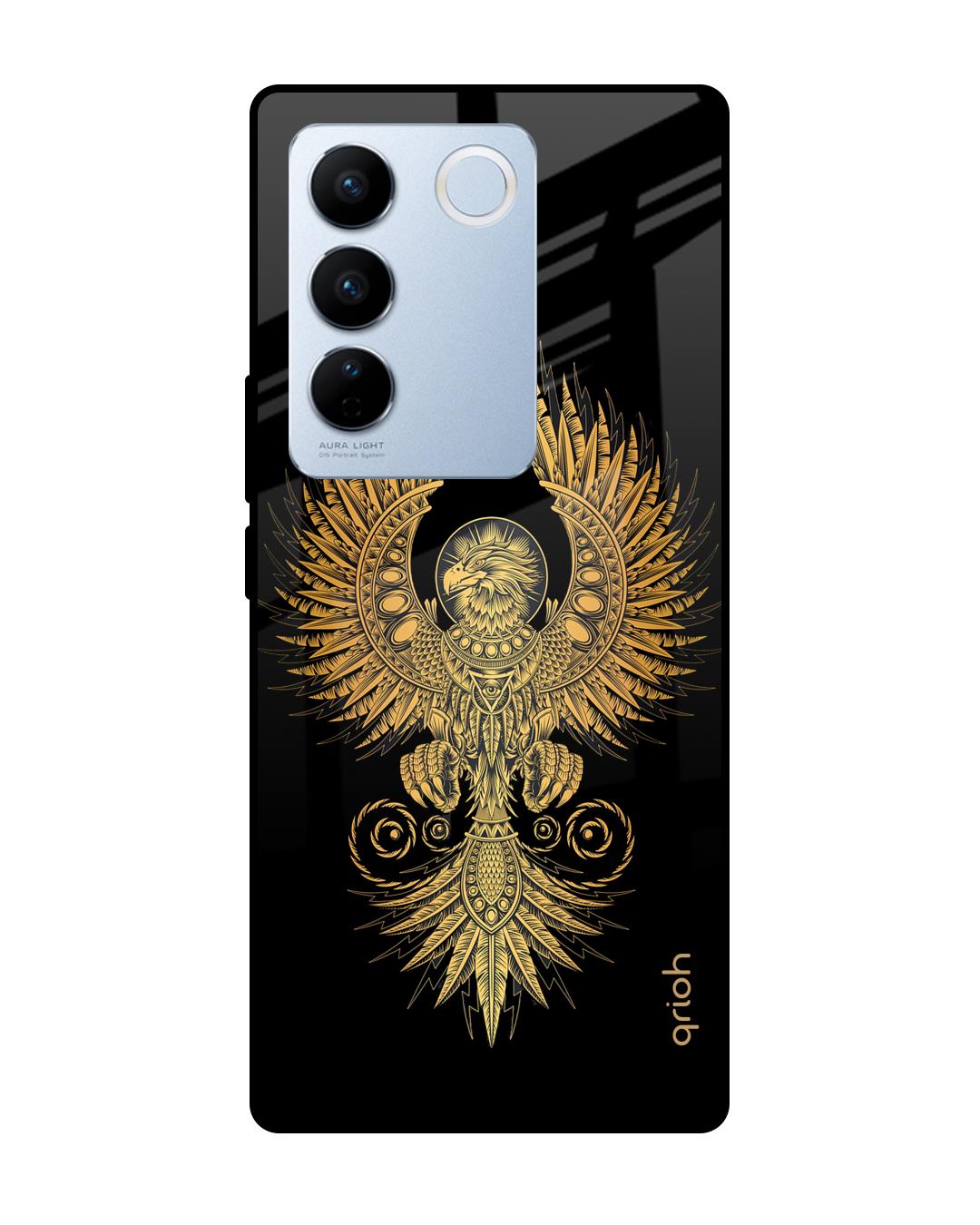 Buy Mythical Phoenix Art Premium Glass Case For Vivo V27 5G Shock