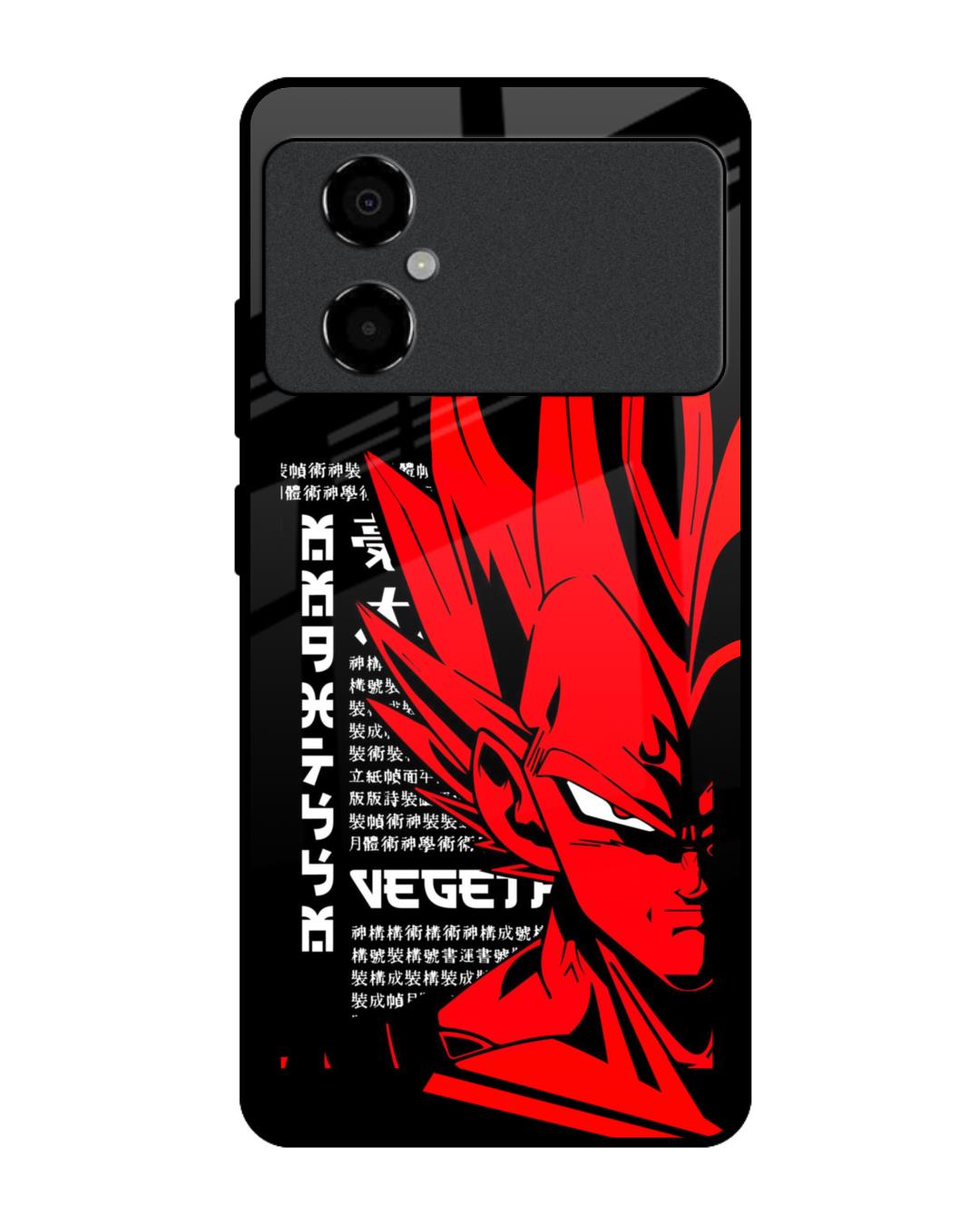 Buy Red Vegeta Premium Glass Case For Poco M G Shock Proof Scratch