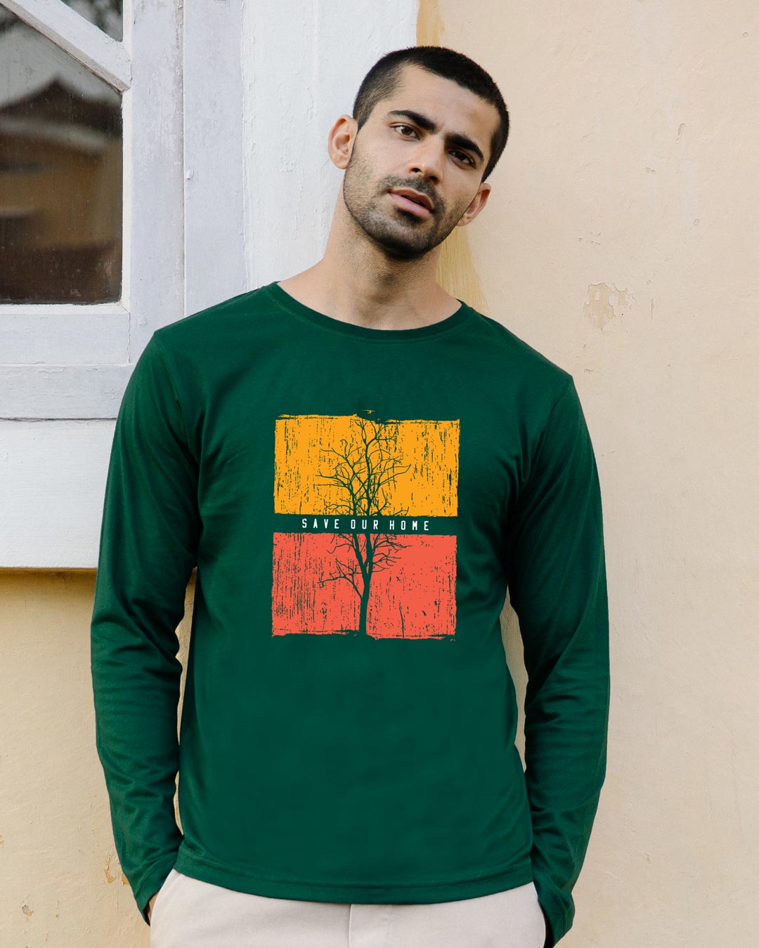 Save Our Home Full Sleeve T-Shirt Men' Printed Full Sleeve T-Shirt Bewakoof.com, Green
Save Our Home Full Sleeve T-Shirt Men' Printed Full Sleeve T-Shirt Bewakoof.com, Green