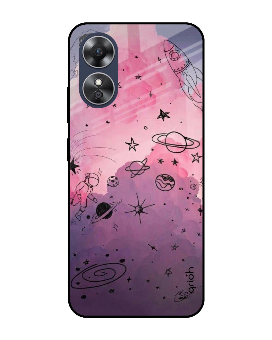 Buy Space Doodles Printed Premium Glass Case For Oppo A Shock Proof