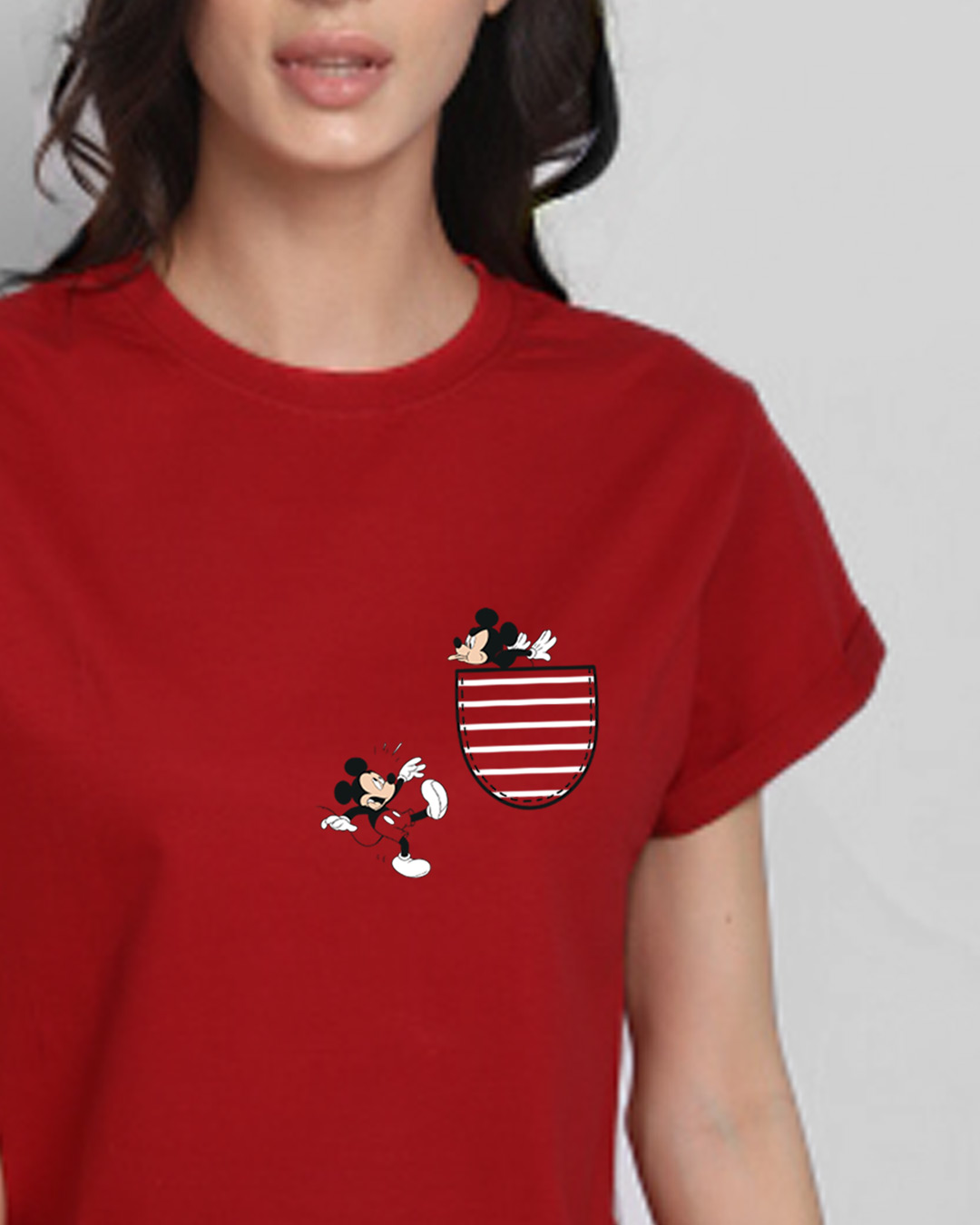 Teasing Mickey Boyfriend T-Shirt (DL) Women' Printed Boyfriend T-Shirts Bewakoof.com, Red
Teasing Mickey Boyfriend T-Shirt (DL) Women' Printed Boyfriend T-Shirts Bewakoof.com, Red