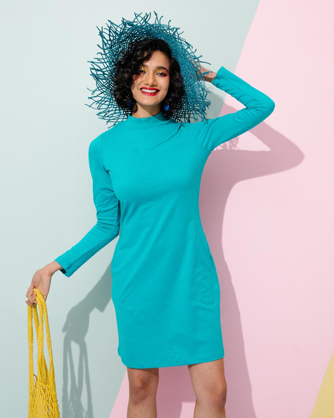 Tropical Blue High Neck Pocket Dress Women' Plain High Neck Pocket Dress Bewakoof.com
Tropical Blue High Neck Pocket Dress Women' Plain High Neck Pocket Dress Bewakoof.com