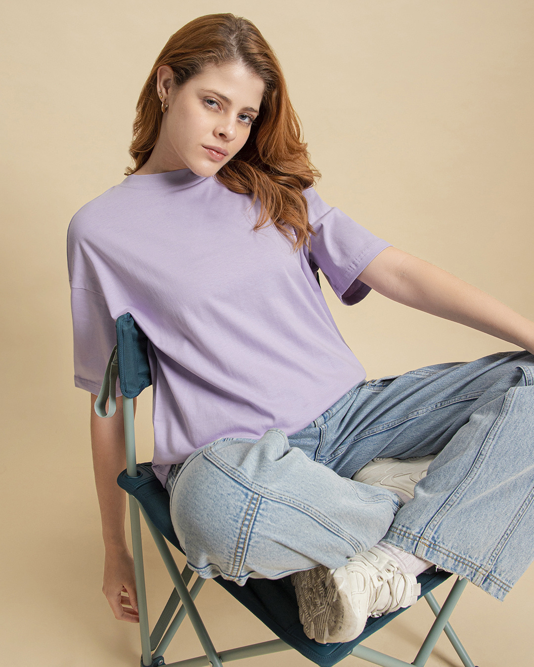 Buy Women S Lavender Oversized T Shirt Online At Bewakoof