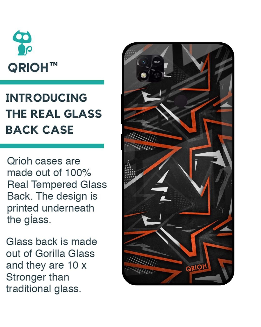 Buy Abstract Printed Premium Glass Cover For Redmi A Impact