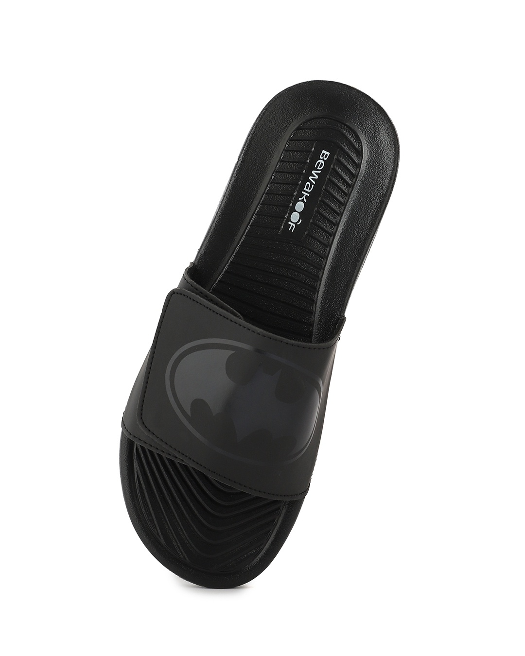 Buy Men S Black Batman Metallic Sigil Comfysole Velcro Sliders Online