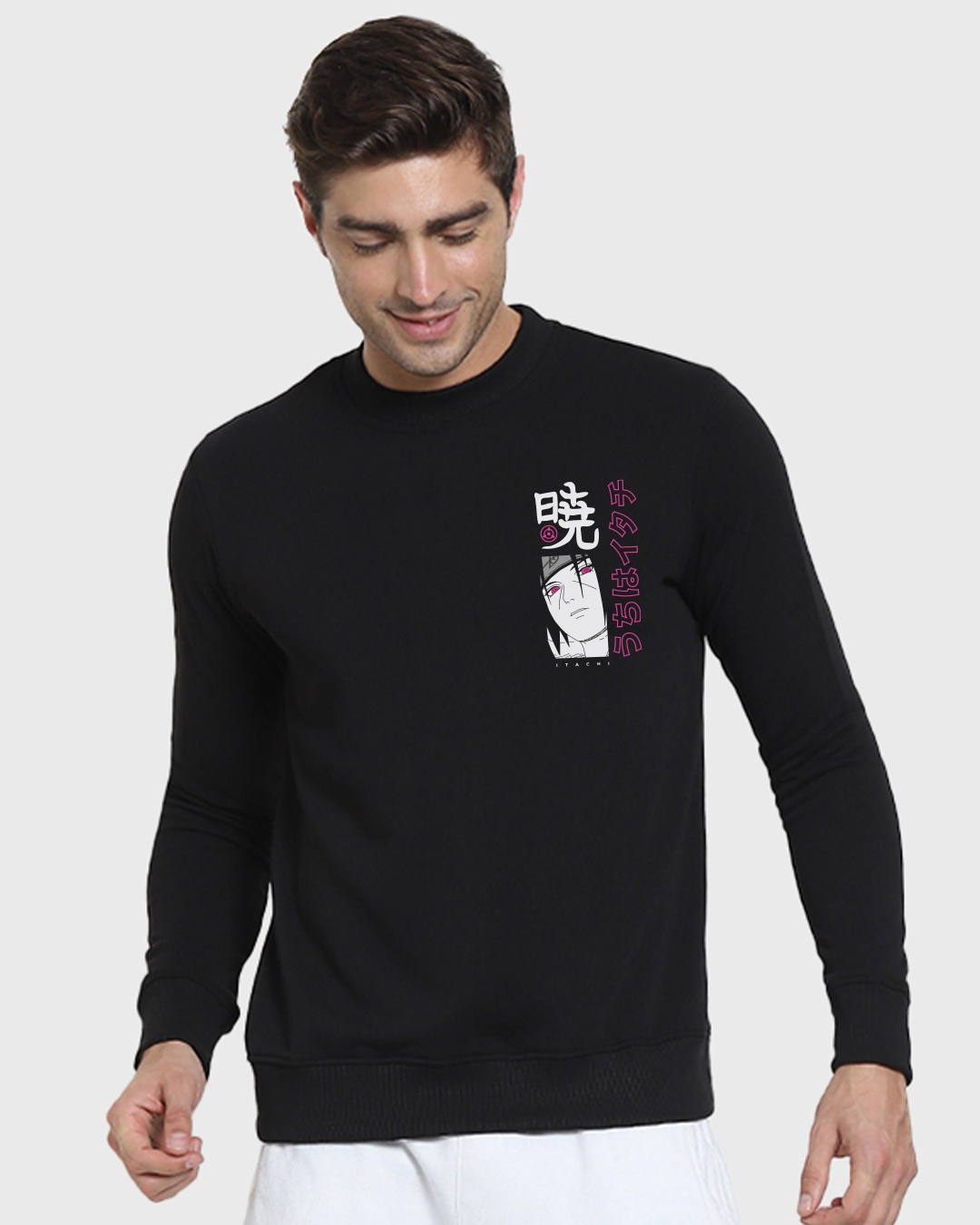 Buy Men Black Pride Of The Uchicha Itachi Graphic Printed Sweatshirt