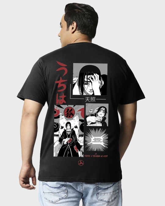 Buy Men S Black Itachi Sacrifice Graphic Printed Plus Size Oversized T