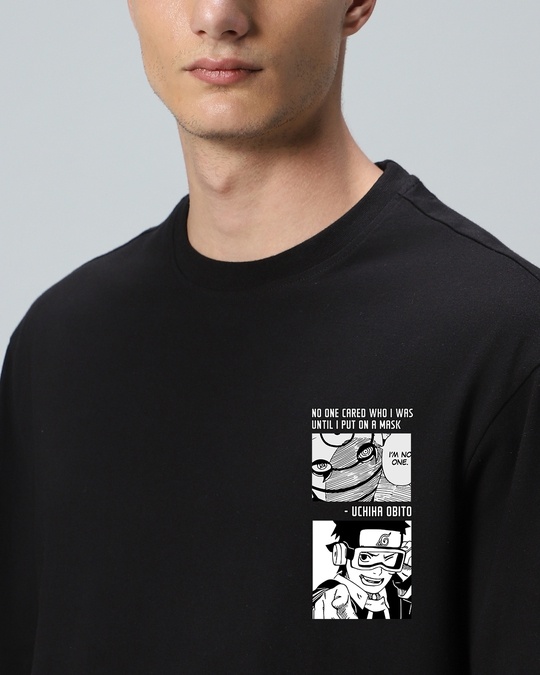 Buy Men S Black Uchiha Obito Graphic Printed Oversized T Shirt Online