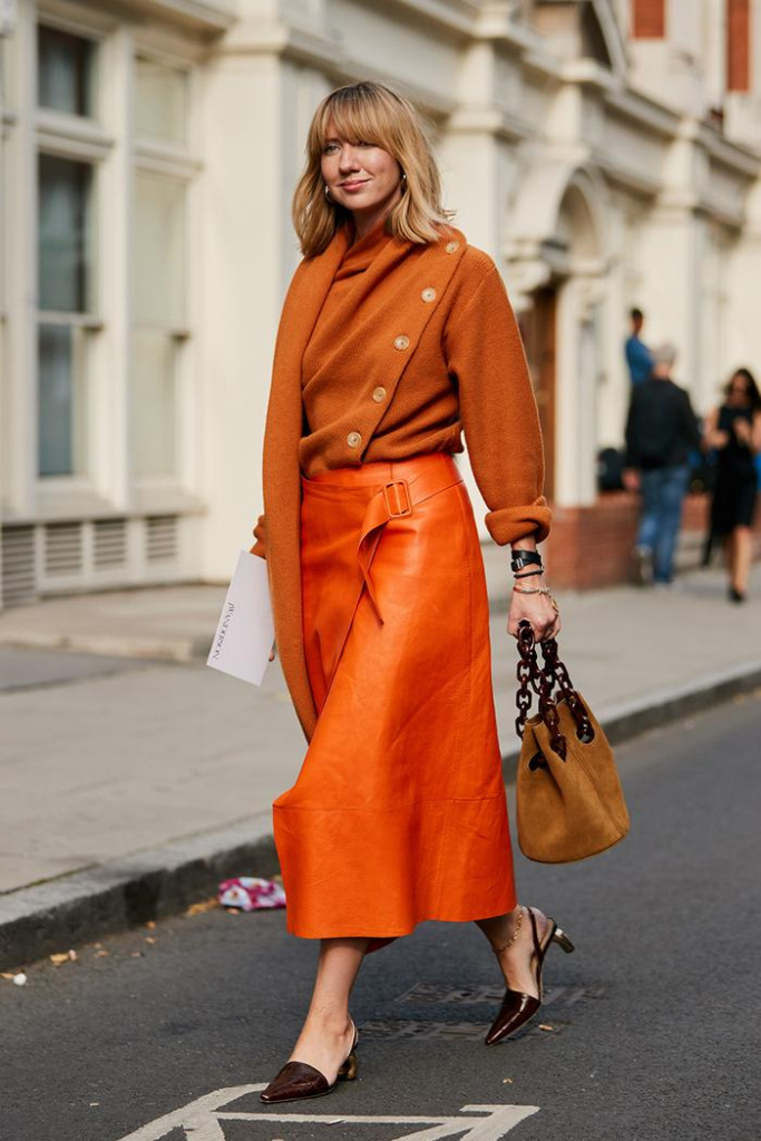 Orange discount handbag trend