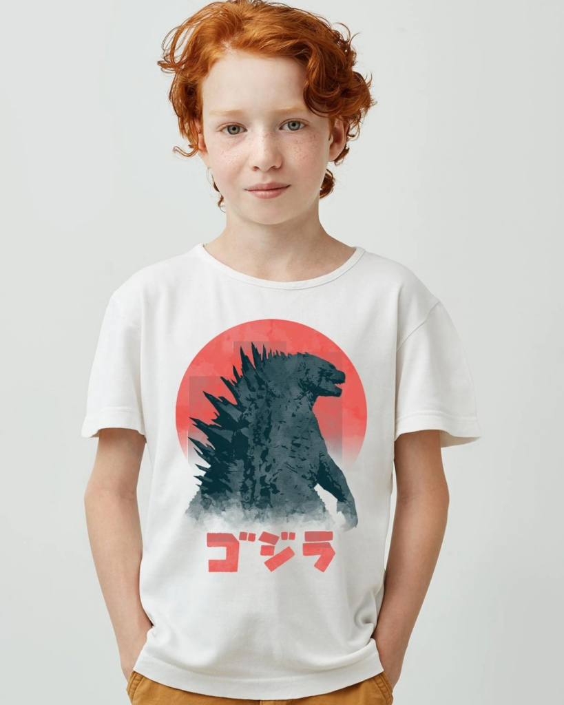 Boys White Japanese Monster Graphic Printed T Shirt- trendy outfits for teenagers