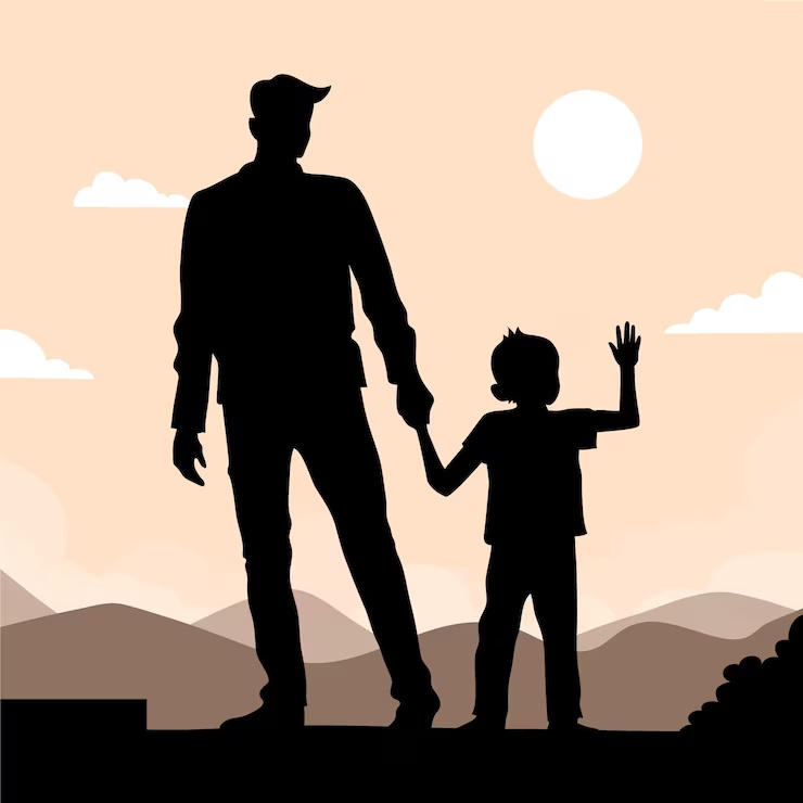 father and son silhouette