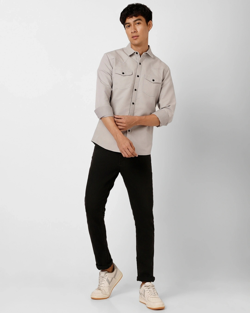 Men's Grey Shirt - Summer Outfit