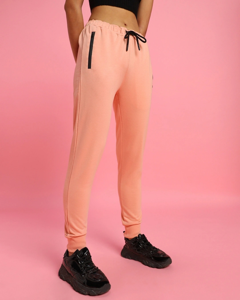 Women's Pink Slim Fit Joggers