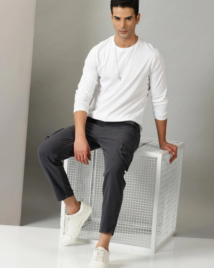 Grey Cargo Pants High Rise | You + All