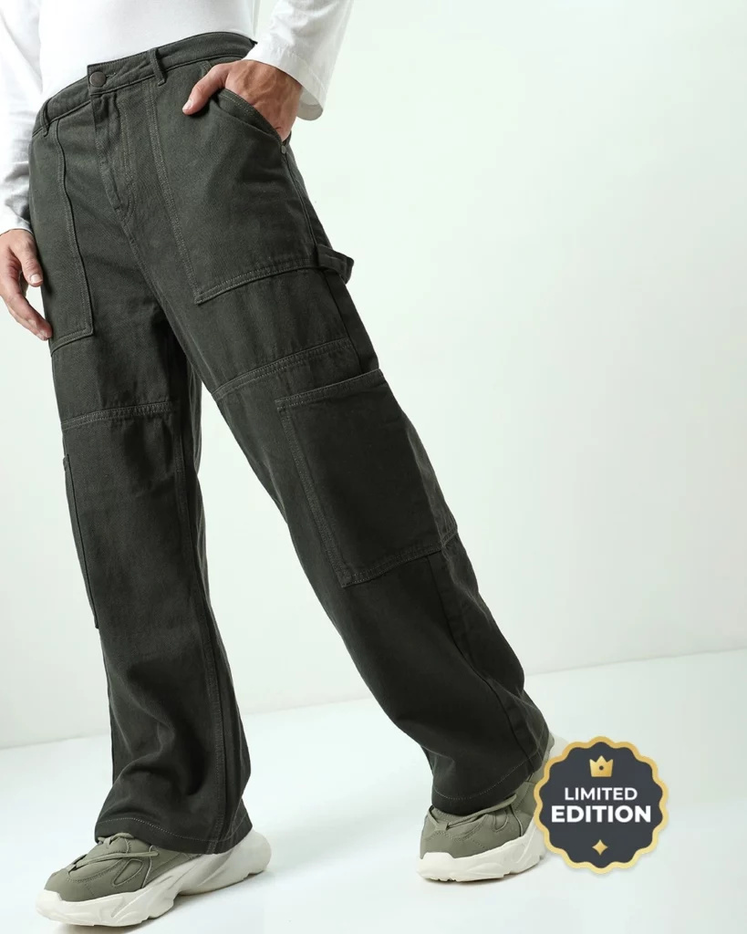men s olive baggy straight fit carpenter jeans 624260 1702910835 1 - Bewakoof Blog