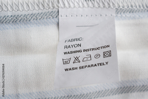 Rayon Shirt washing instruction Tag