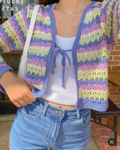 women layering shirt with Crochet Shirt